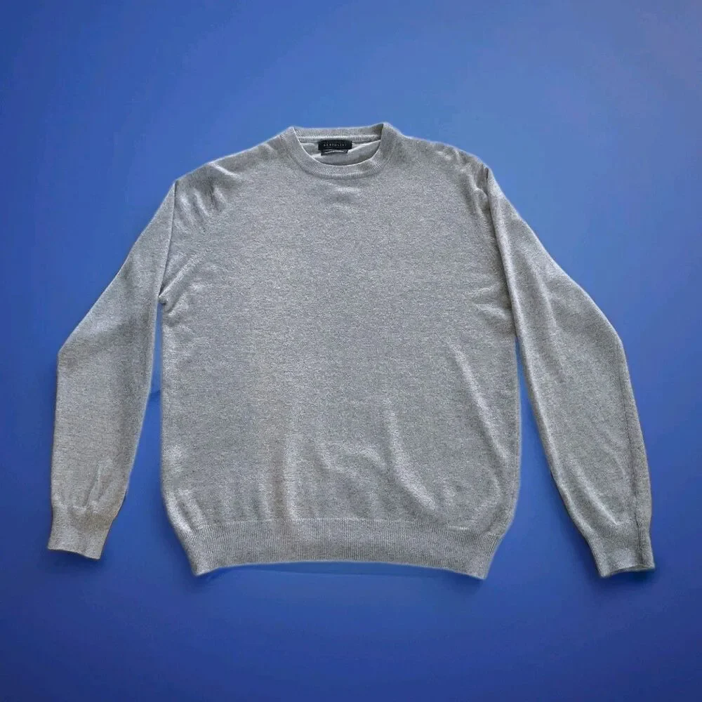 Maglificio Bartolini Mens XL Gray Cashmere Blend Crewneck Sweater Italy NWOT